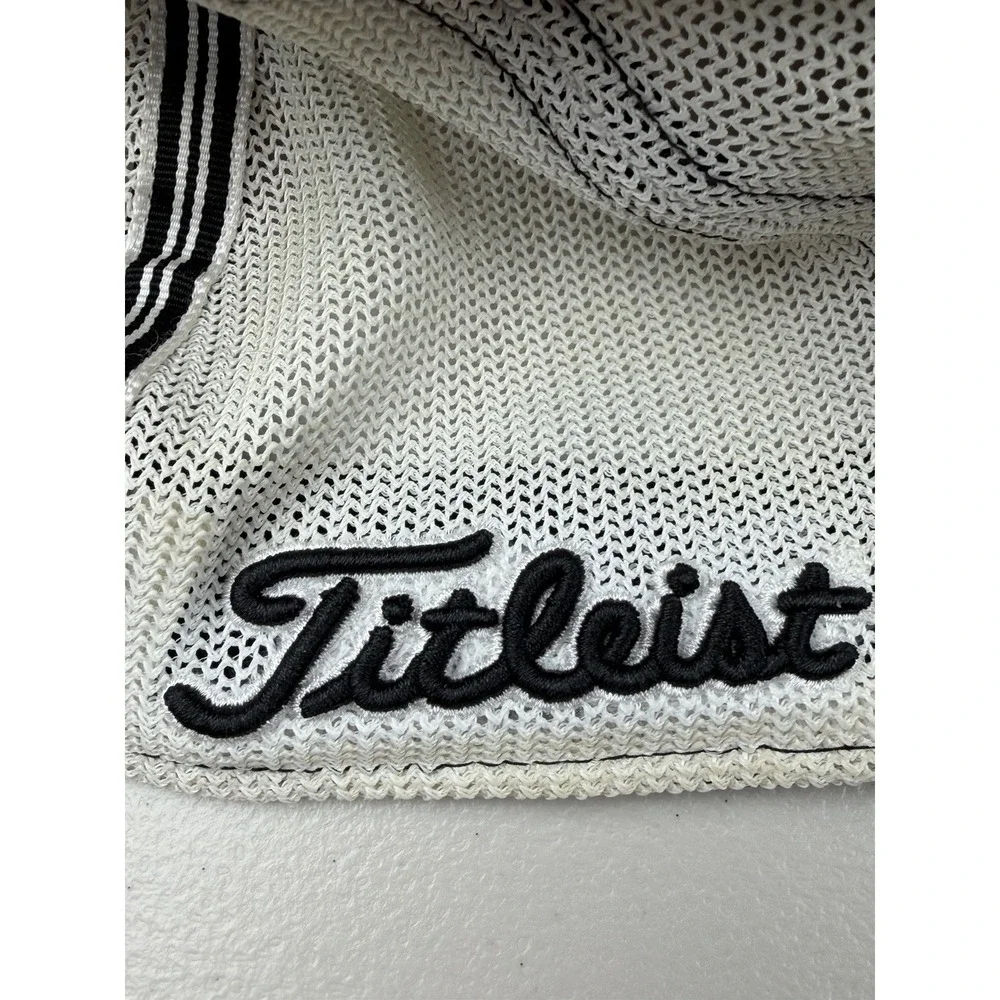 Titleist Golf Hat Mens L/XL Pink‎ White Mesh Back Trucker Stretch Fit Cap Logo